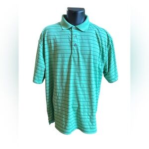 PGA Tour Men's Green Striped Short Sleeve Pullover‎ Polo Golf Shirt Size XL EUC